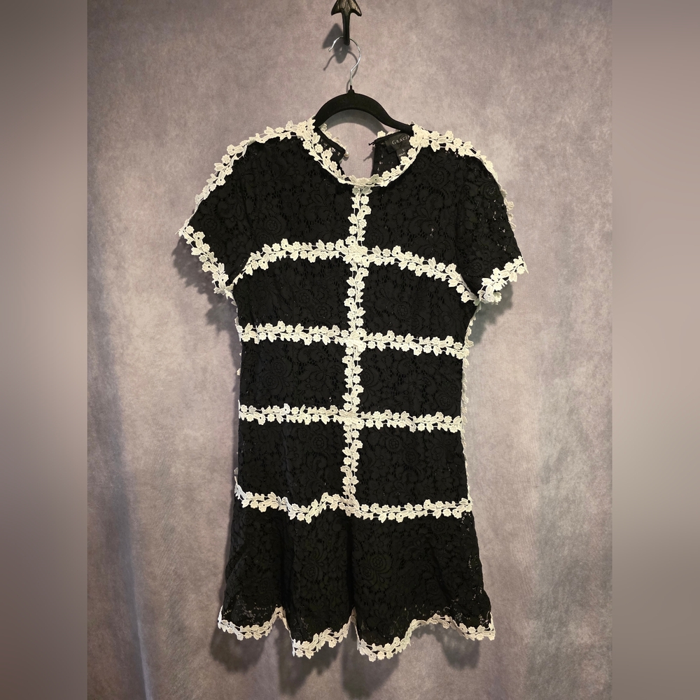 Gracia Black Dress with White Floral Accents
